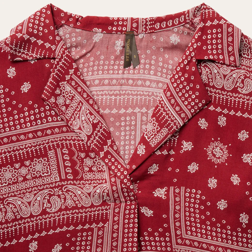 Red Bandana Patchwork Blouse