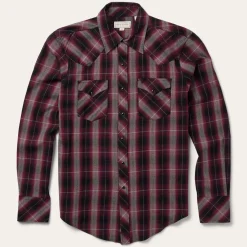 Red Marl Plaid Western Shirt