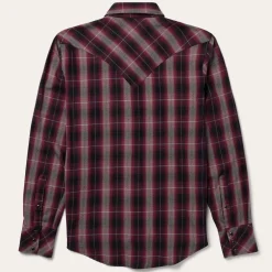 Red Marl Plaid Western Shirt