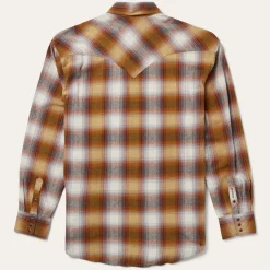 Rust Plaid Flannel Western Shirt