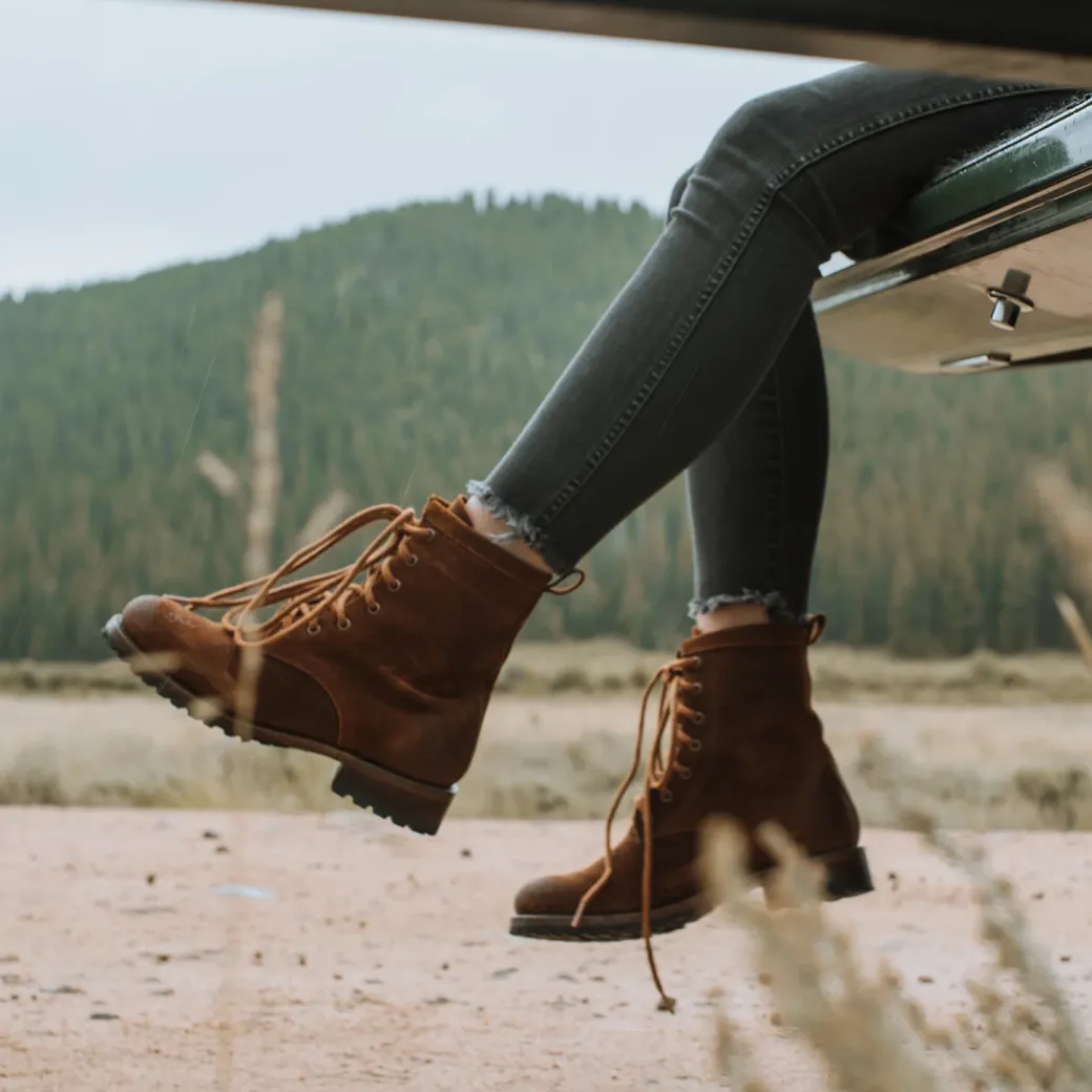 Sam Lace Up Oiled Suede Lug Boots