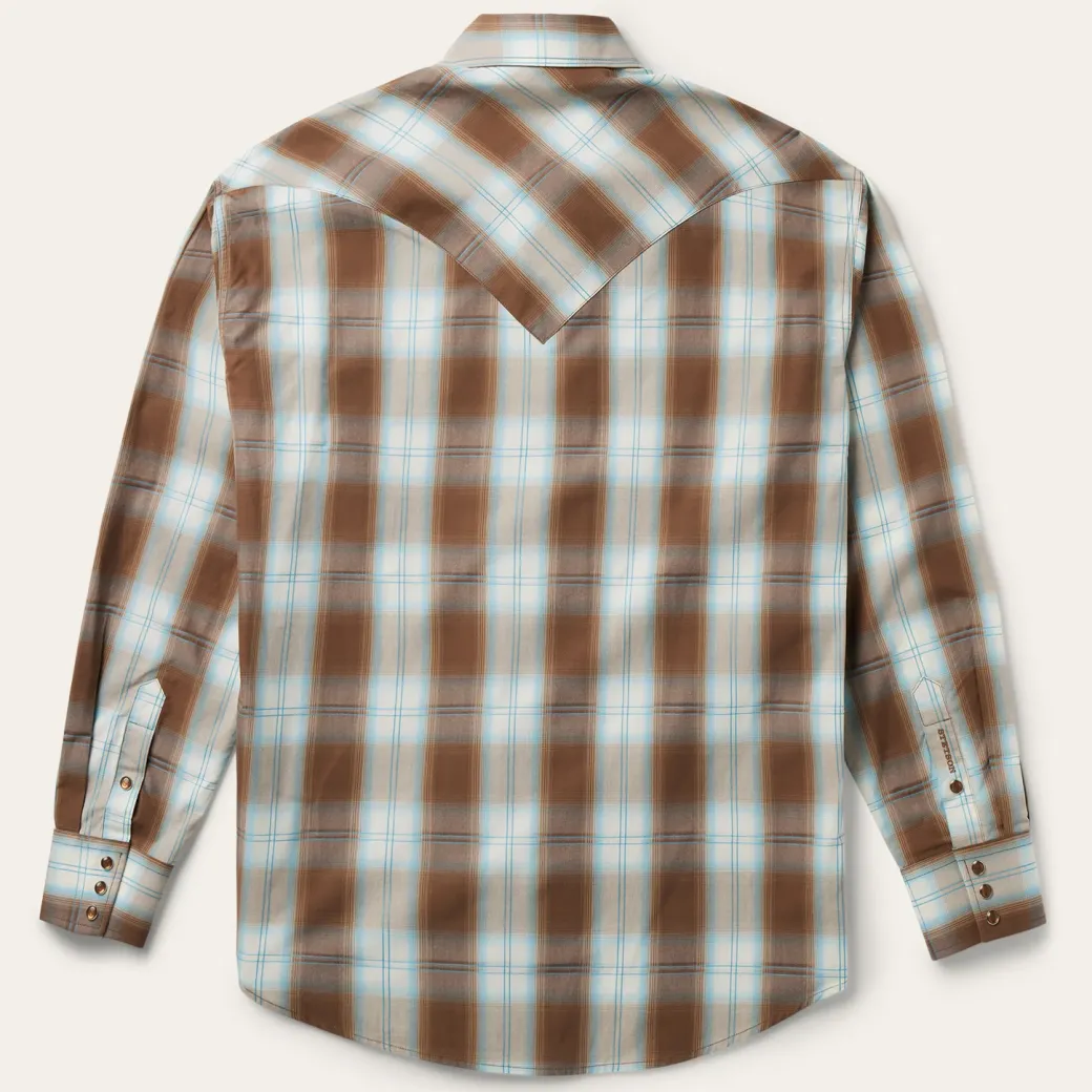 Sand Ombre Plaid Western Shirt
