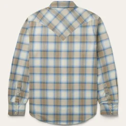 Sand Plaid Dobby Western Shirt
