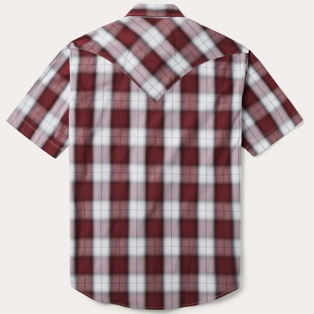 Shadow Plaid Short Sleeve Western Shirt