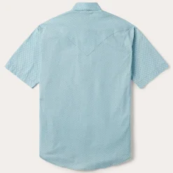 Silver Diamond Neat Print Short Sleeve Western Shirt