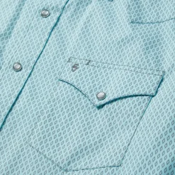 Silver Diamond Neat Print Short Sleeve Western Shirt