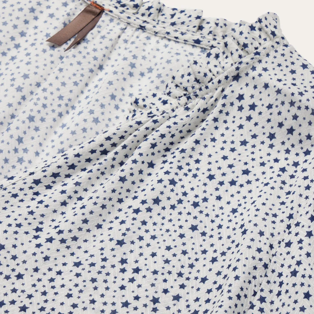Stars Print Peasant Blouse