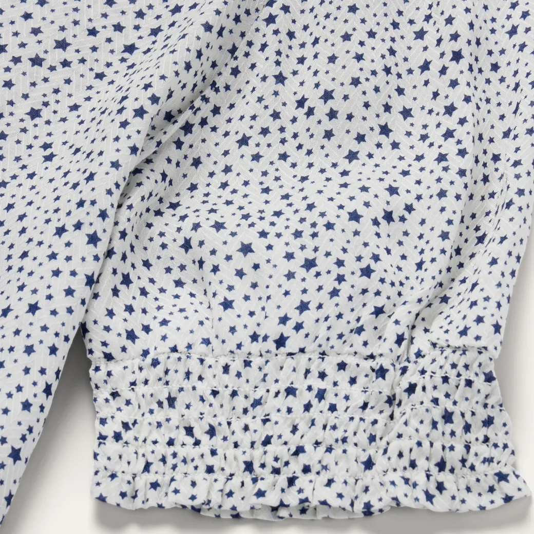 Stars Print Peasant Blouse
