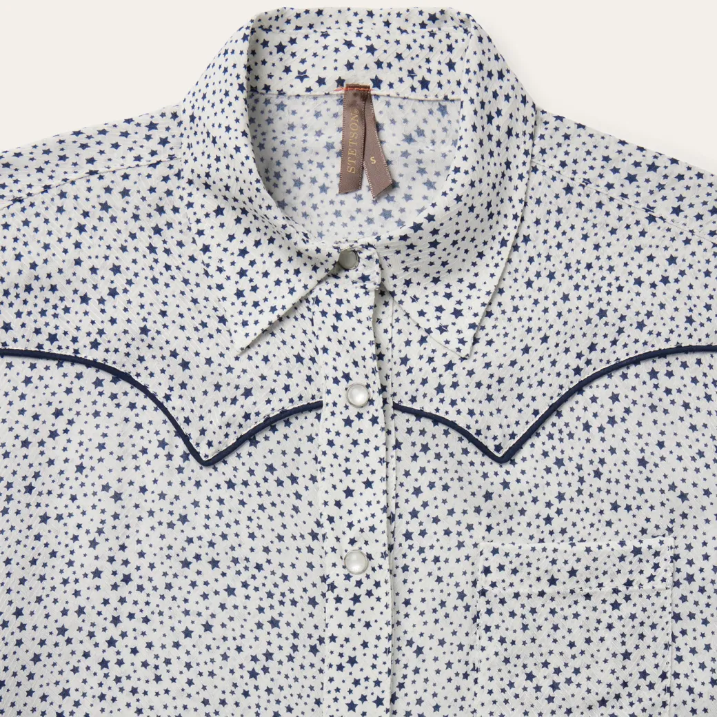 Stars Print Western Blouse