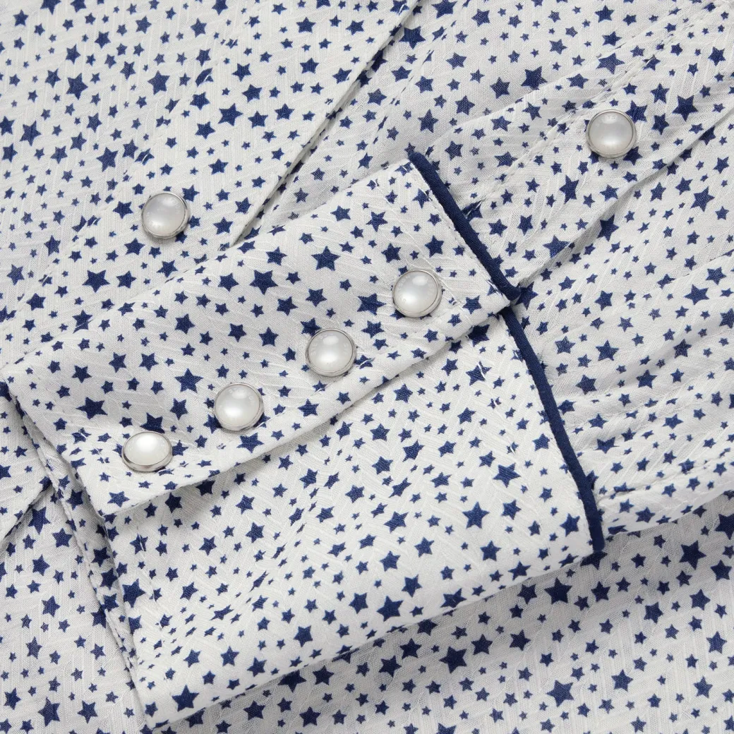 Stars Print Western Blouse