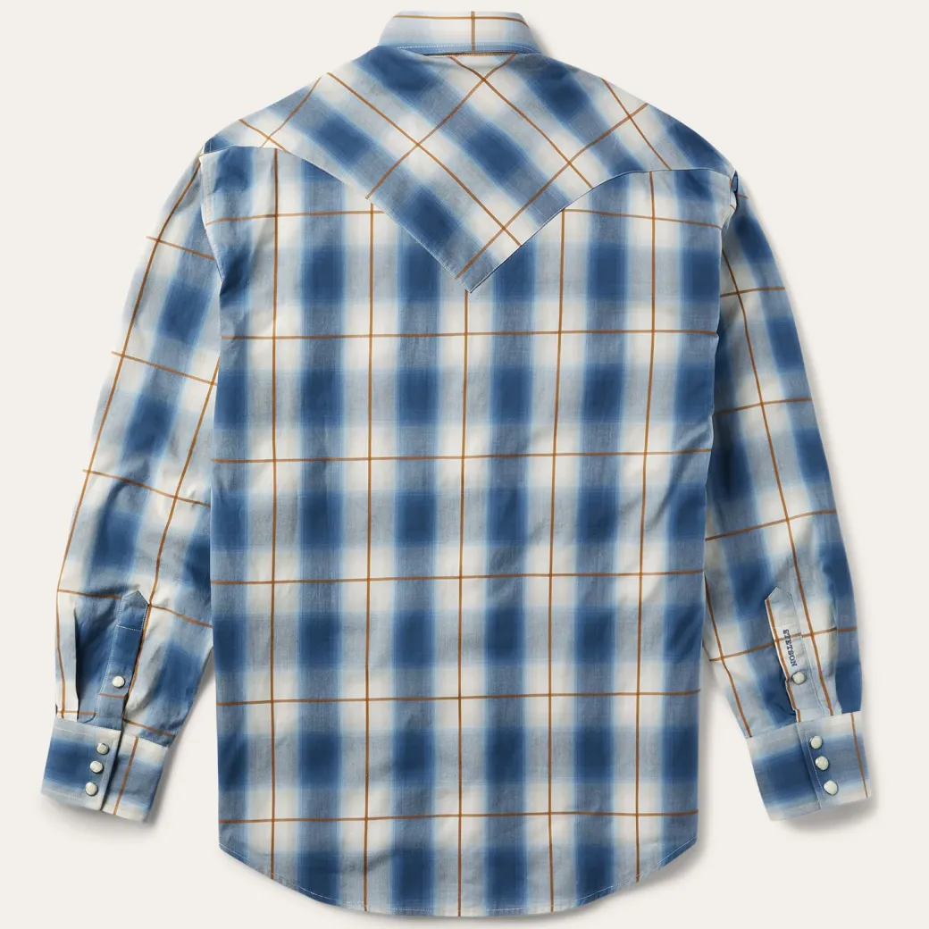 Steel Ombre Plaid Western Shirt