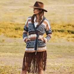 Suede Fringed Skirt