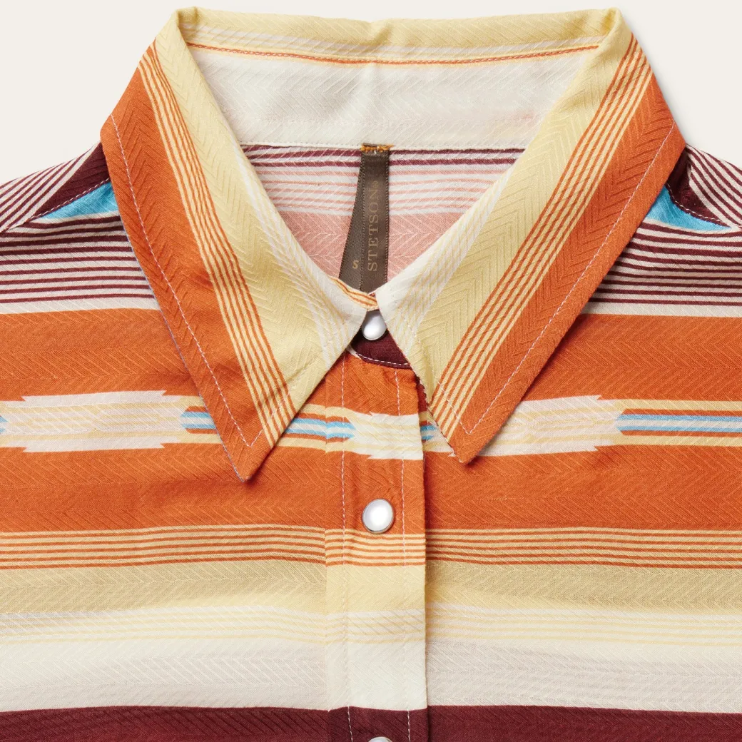 Sunset Serape Print Western Shirt