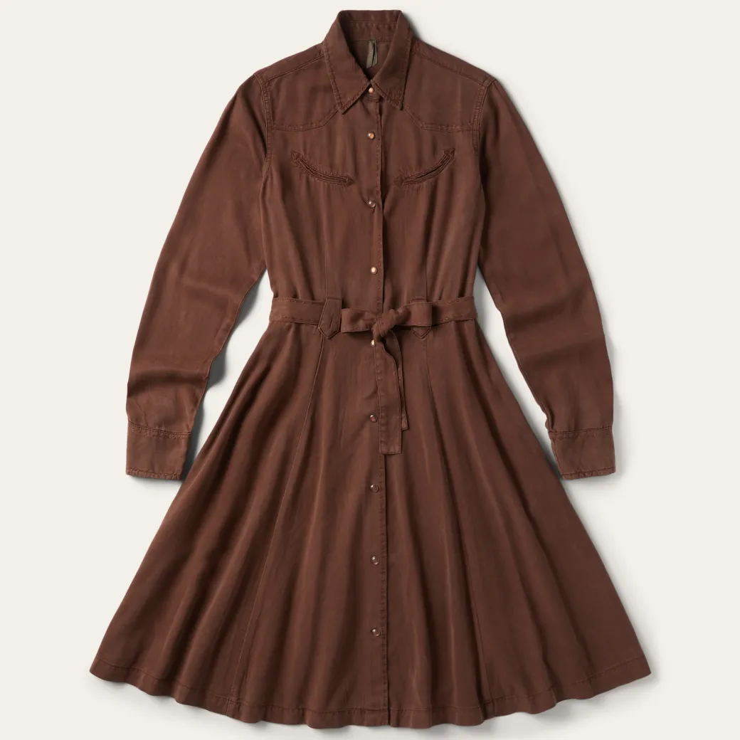 Tobacco Tencel Western Dress