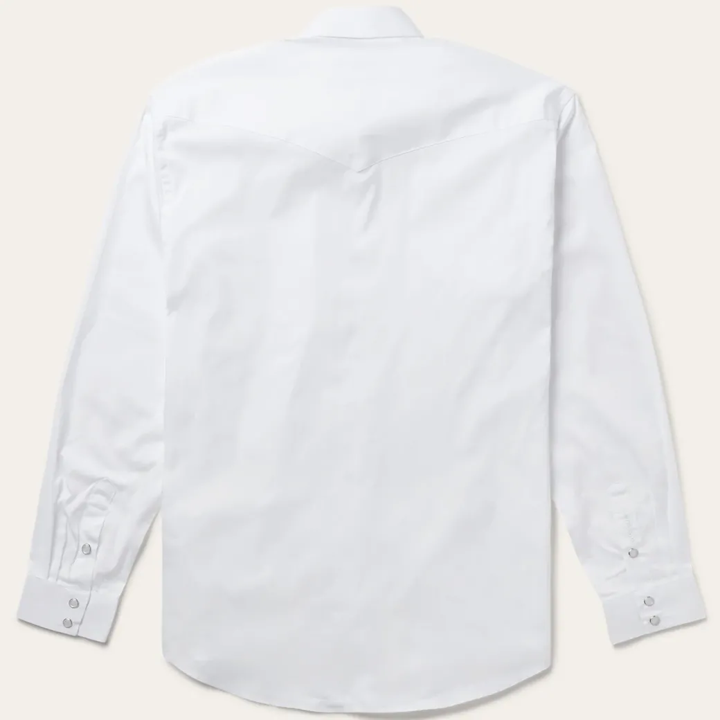 White Pinpoint Oxford Western Shirt