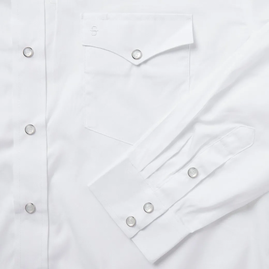 White Pinpoint Oxford Western Shirt
