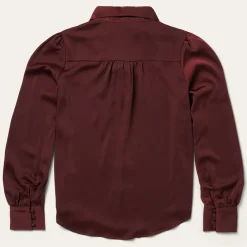 Wine Satin Blouse