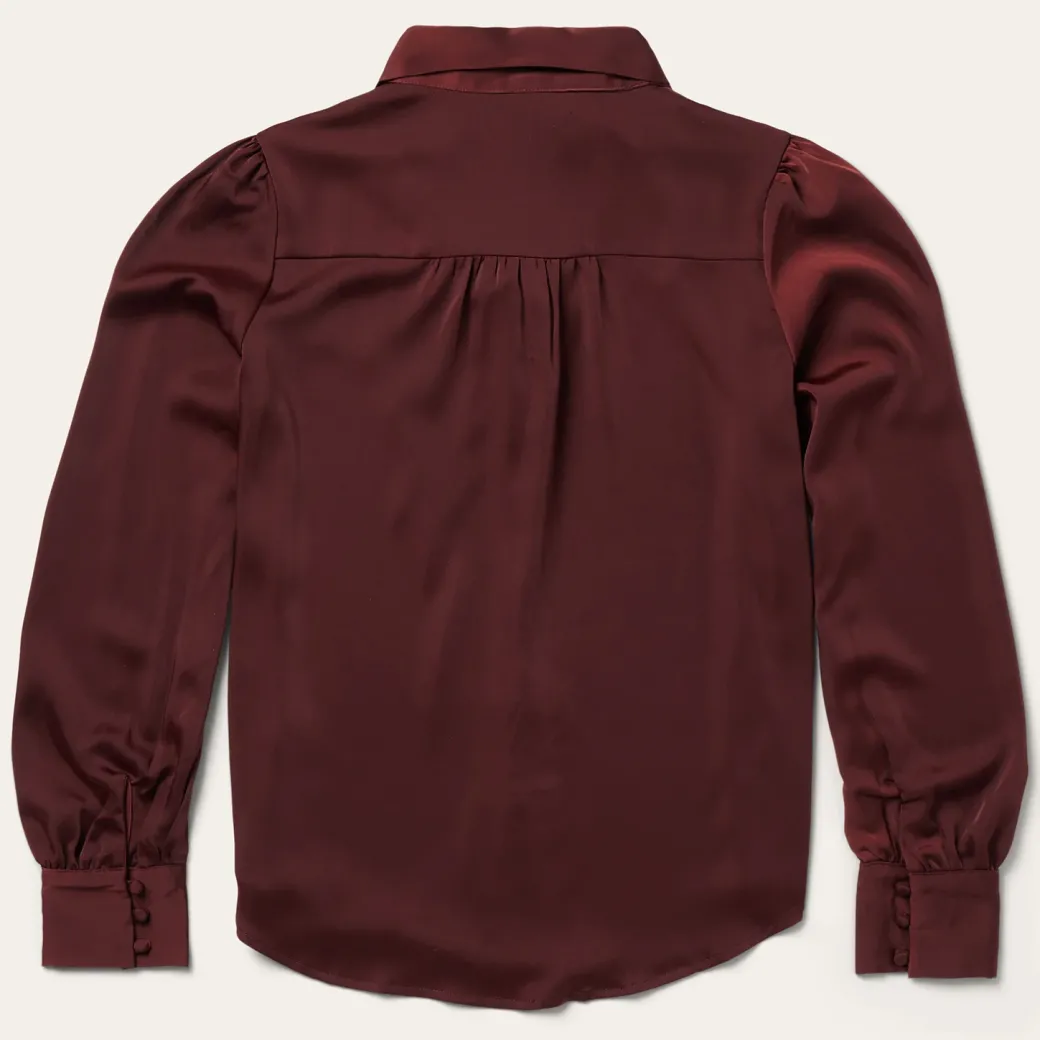 Wine Satin Blouse