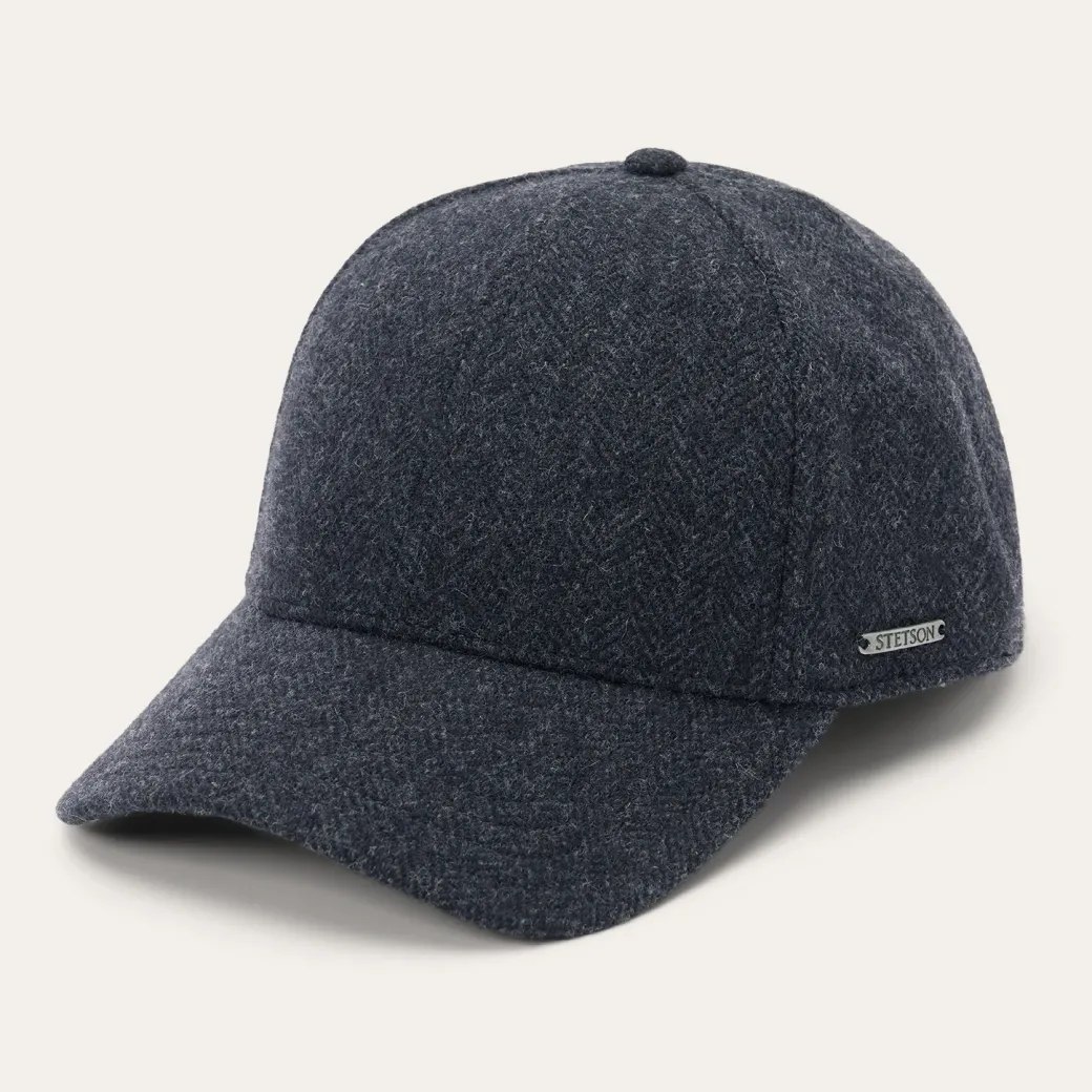 Wool Herringbone Baseball Cap