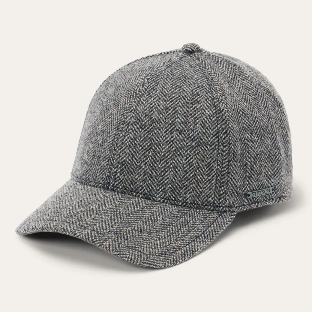 Wool Herringbone Baseball Cap